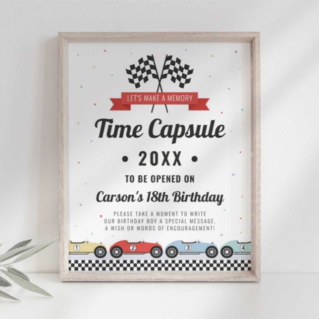 Poster Placa de Cápsula do Tempo de Aniversário de Carro  (Criador carregado)