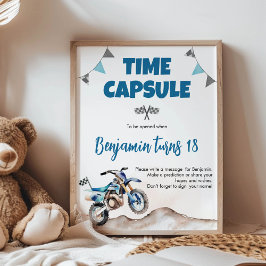 Poster Placa de Cápsula do Tempo de Aniversário do Menino