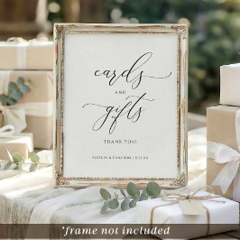 Poster Placa de Cartões e Presentes de Casamento ou Chá d