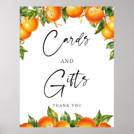 Poster Placa de Cartões e Presentes de Laranja Limão Cítr