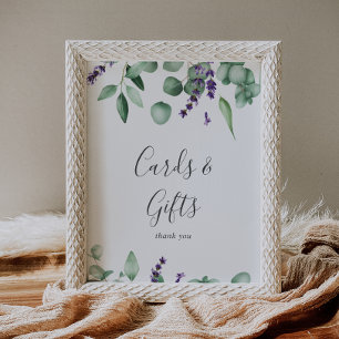 Poster Placa de cartões e presentes de Lavanda e Eucalipt