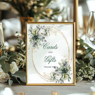 Poster Placa de Cartões e Presentes em Aquarela Boho Chic