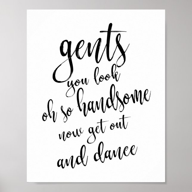 Póster Placa de Casamento 8x10 Preto e Branco para Banhei (Frente)