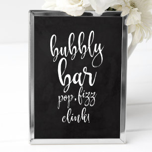 Póster Placa de casamento Bubbly Bar Chalkboard 8x10