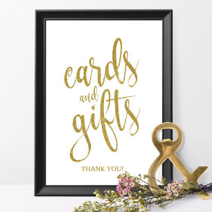 Póster Placa de Casamento Cartões e Presentes Dourado Gli