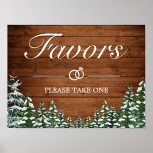 Poster Placa de casamento com tema de madeira e floresta