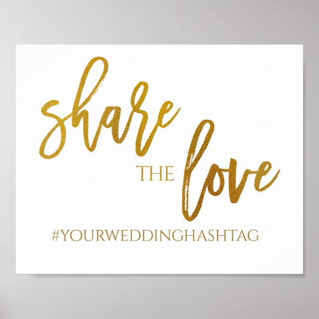 Póster Placa de Casamento Compartilhe o Amor | 8 x 10 | F (Frente)
