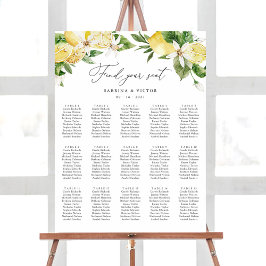 Poster Placa de Casamento de Casamento de Mesas Lemon Cit