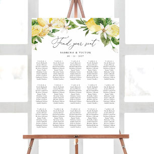 Poster Placa de Casamento de Casamento de Mesas Lemon Cit