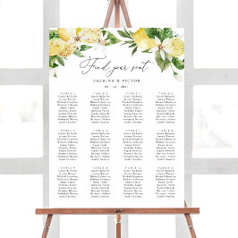 Poster Placa de Casamento de Casamento de Mesas Lemon Cit