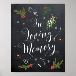 Poster Placa de casamento de inverno em memória