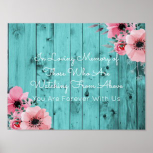 Poster Placa de Casamento Em Memória Carinhosa Madeira