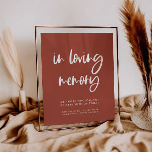 Poster Placa de casamento em tijolo queimado moderno em m