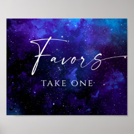 Poster Placa de Casamento Espacial Favors | Galáxia da No
