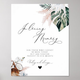 Poster Placa de Casamento Memorial Azul Empoeirado de Pra