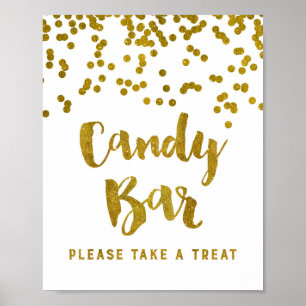 Póster Placa de casamento ou chá de bebê em barra de doce