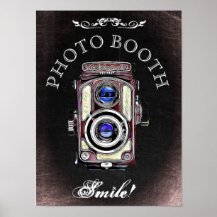 Póster Placa de Casamento para Cabine de Fotos, estilo qu