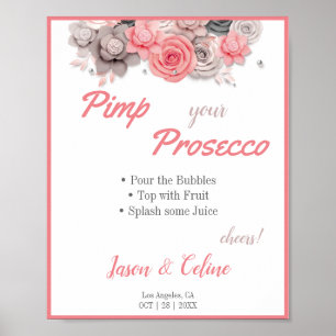 Poster Placa de casamento Pimp your Prosecco