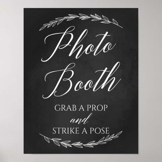 Póster Placa de Casamento – Placa de Giz para Fotobooth d (Frente)