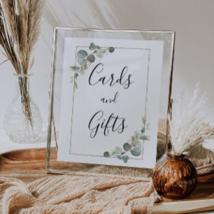 Poster placa de casamento & presentes de watercolor eucal