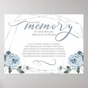 Poster Placa de Cerimônia de Casamento em Memória e Lembr