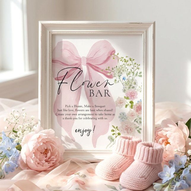 Poster Placa de Chá de Bebê Flower Bar (Criador carregado)