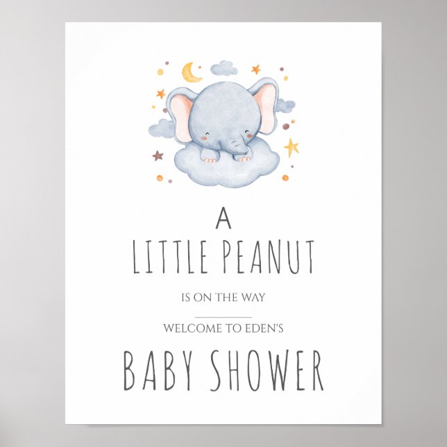 Poster Placa de Chá de Bebê Little Peanut - Menino (Frente)