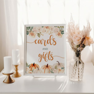 Poster Placa de Chá de fraldas de Abóbora e Sinal de Pres