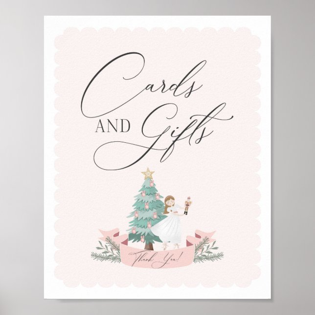 Poster placa de chá de fraldas e dons do nutcracker rosa (Frente)