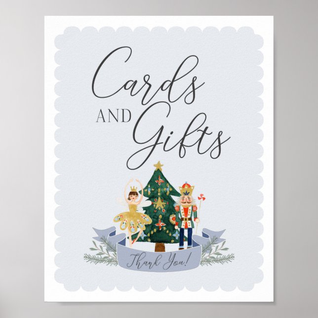 Poster placa de chá de fraldas e presentes do nutcracker  (Frente)