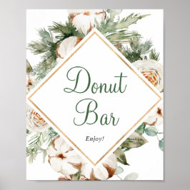 Poster Placa de Churrasco de Donuts de Inverno de Pinheir