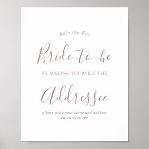 Poster Placa de Chuva de Endereço de Envelope Rose Gold