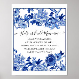 Poster Placa de Chuva de Noiva Jenga Personalizada 10x12 