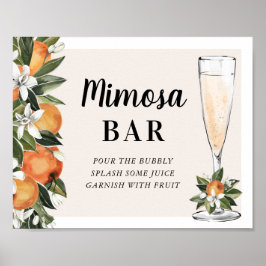 Poster Placa de Chuveiro de Bar Mimosa Flor de Laranjeira