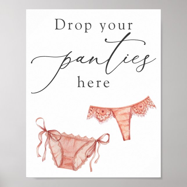 Poster Placa de Chuveiro de Lingerie Deixe Sua Calcinha A (Frente)