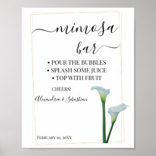 Poster Placa de Chuveiro de Noiva Barra de Mimosa com Ver
