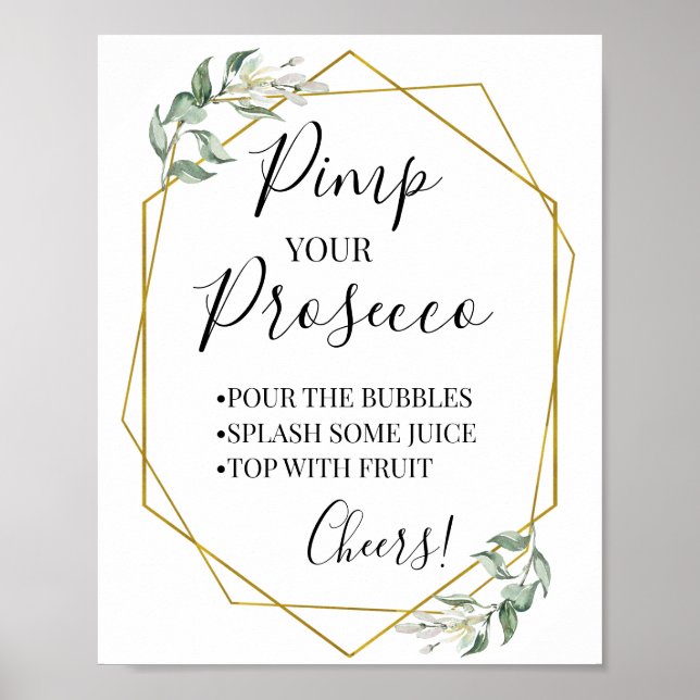 Poster Placa de chuveiro de prosecco verde dourado person (Frente)