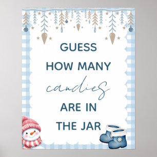 Poster Placa de Chuvinha de Bebê de Inverno Quantas Balas
