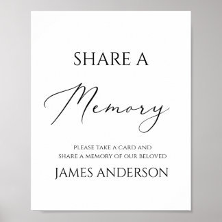 Poster Placa de Compartilhar Memória de Funeral