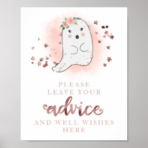 Poster Placa de Conselho para Chá de Bebê da Garota Fanta