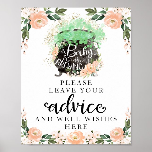Poster Placa de Conselho para Chá de Bebê de Halloween co (Frente)
