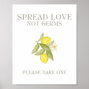 Poster Placa de Desinfetante para as Mãos Espalhe Amor Nã