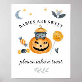 Poster Placa de Doces para Chá de Bebê de Abóbora de Hall
