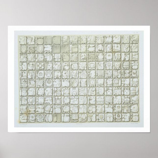 Poster Placa de escrevendo ideográfico do Templo de I (Frente)