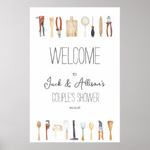 Poster Placa de Espuma de Boas-Vindas para Chuveiro de Ca