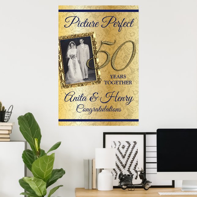 Poster Placa de espuma do 50º aniversário (Escritório em casa)