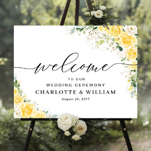 Poster Placa de Espuma para Cerimônia de Casamento com Fl