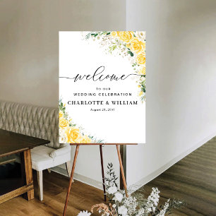Poster Placa de Espuma para Cerimônia de Casamento com Fl
