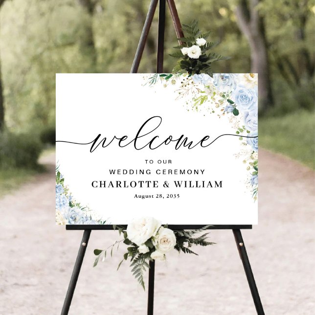Poster Placa de Espuma para Cerimônia de Casamento Floral (Criador carregado)