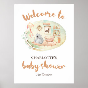 Poster Placa de Espuma para Chá de Bebê Boho We Can Bearl